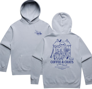 Shells Cafe Hoodie Light Grey/Blue