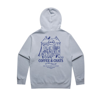 Shells Cafe Hoodie Light Grey/Blue