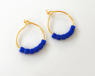 Litchi - Earings Simply Square blue