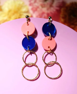 A Little Idea - Cate Blanchett collection Earrings - Blue & Pink - Shells Cafe | Shells Little Shop