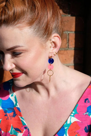 A Little Idea - Cate Blanchett collection Earrings - Blue & Pink - Shells Cafe | Shells Little Shop