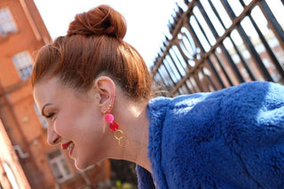 A Little Idea - Cate Blanchett collection Earrings - Red & Pink - Shells Cafe | Shells Little Shop