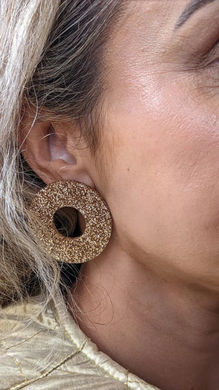 A Little Idea Diana Ross collection - Gold Glitter Earrings - Shells Cafe | Shells Little Shop