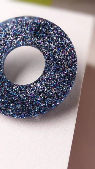 A Little Idea Diana Ross collection - Purple Glitter Earrings - Shells Cafe | Shells Little Shop