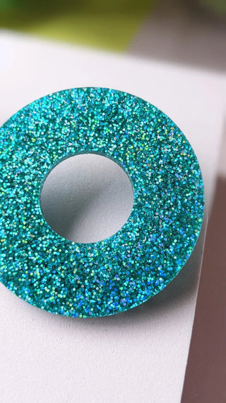 A Little Idea Diana Ross collection - Teal Glitter Earrings - Shells Cafe | Shells Little Shop