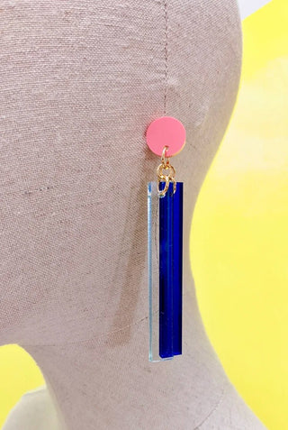 A little Idea Earrings - Isabella Rossellini - Coral Blue/Pink - Shells Cafe | Shells Little Shop