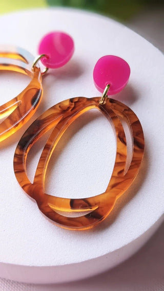 A Little idea earrings - New CMAT Pink and Tortoiseshell - Shells Cafe | Shells Little Shop