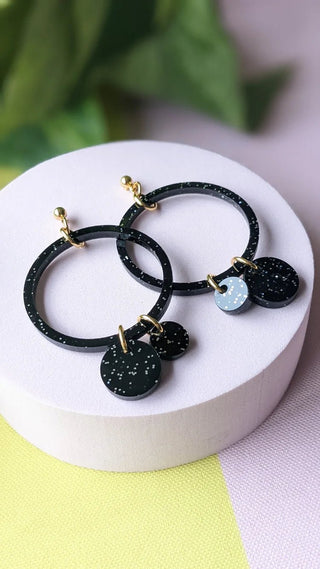 A Little Idea Earrings - New Tina Turner collection - Glitter Black - Shells Cafe | Shells Little Shop