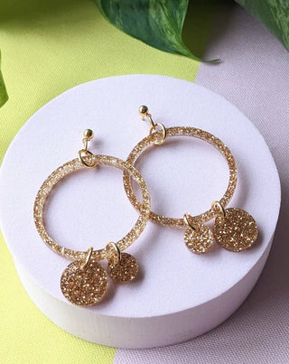 A Little Idea Earrings - New Tina Turner collection - Glitter Gold - Shells Cafe | Shells Little Shop