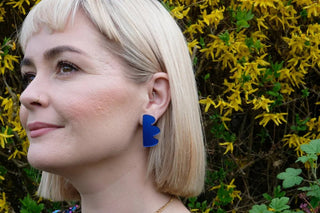 A little Idea mirrored blue Earrings - Shells Cafe | Shells Little Shop