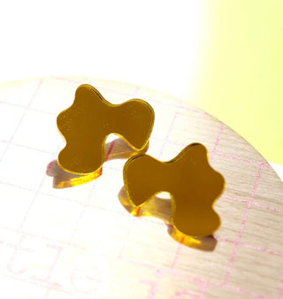 A little Idea Mirrored Gold Earrings - Shells Cafe | Shells Little Shop