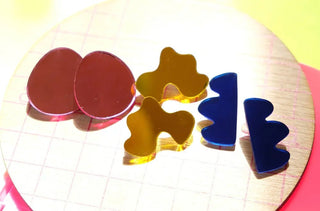 A Little idea Mirrored Pink Earrings - Shells Cafe | Shells Little Shop