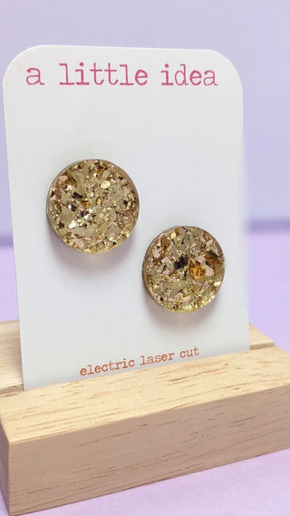 A little idea Sparkle Circle Studs - Gold - Shells Cafe | Shells Little Shop