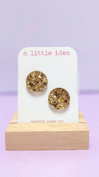 A little idea Sparkle Circle Studs - Gold - Shells Cafe | Shells Little Shop