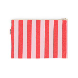 LILI FLAT POUCH STRIPES TOMATO / CANDY PINK: TOMATO / CANDY PINK