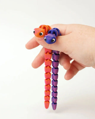 Articulated Long Worm Fidget Toy: Mixed colors - Shells Cafe | Shells Little Shop