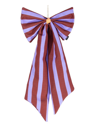 Cooopz Bow – Brown/Lilac Wide Striped Loop Canvas | Flieder 25cm