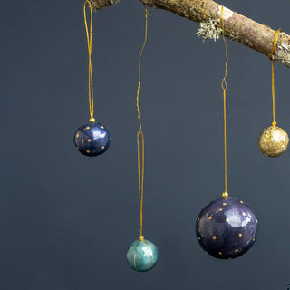 X-Mas Ball Cap Dots W.gold 3 cm: Airforce Blue
