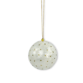 X-Mas Ball Cap Dots W.gold 6 cm: Celadon