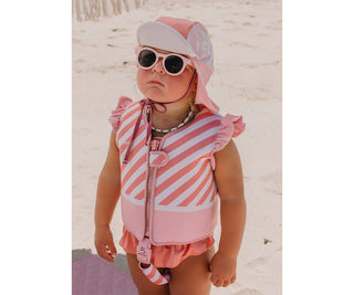 Baby Beach Hat Stripes Bloom & Blush S - Shells Cafe | Shells Little Shop