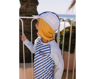 Baby Beach Hat Stripes Blues & Beyond S - Shells Cafe | Shells Little Shop