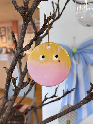 Ceramic Pendant Olá round: Pink