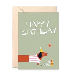 Beeb Card - Birthday Sausage Dog - Shells Cafe | Shells Little Shop