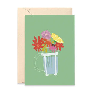 Beeb Card - Flowers Cafetiere - Shells Cafe | Shells Little Shop