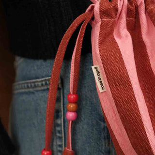 BILLIE BAG STRIPES BRICK / PINK - Shells Cafe | Shells Little Shop