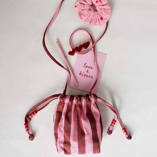 BILLIE BAG STRIPES BRICK / PINK - Shells Cafe | Shells Little Shop