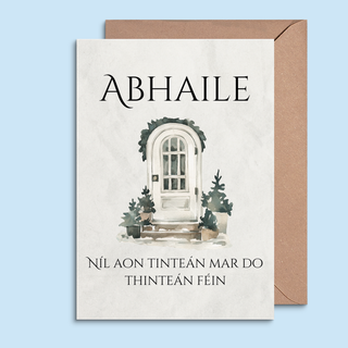 New Home Card - Abhaile Door Gaeilge Design.