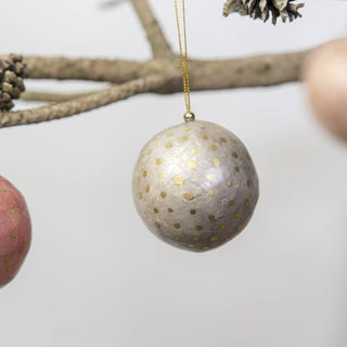 X-Mas Ball Cap Dots W.gold 6 cm: Airforce Blue
