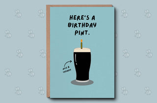 Happy birthday pint greetings card - 5 x 7 birthday card.