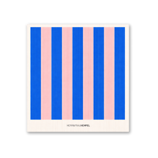 Sponge cloth stripes blue-pink