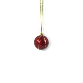 X-Mas Ball Cap Stripe W.gold 3 cm: Arabic Red