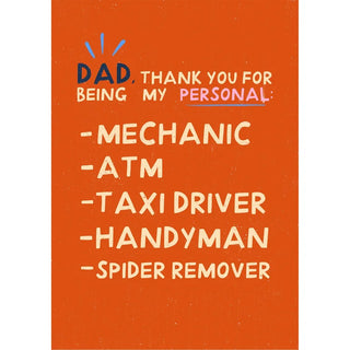 Dad's Job List - Funny Father's Day Card by Claire Schorman