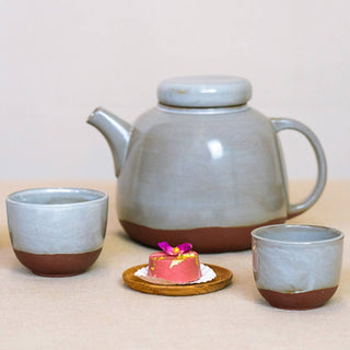 Teapot Cer Soft S/XL Red Clay with Grey Glaze 550/1400 ml: Red Clay with Grey / Extra Large