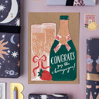 Pop The Champagne Congratulations Card | Celebration Cards