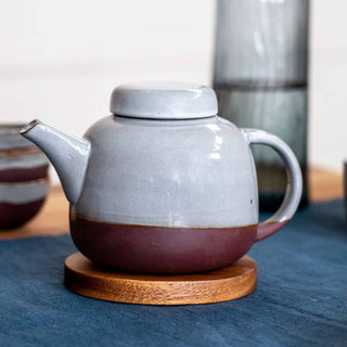 Teapot Cer Soft S/XL Red Clay with Grey Glaze 550/1400 ml: Red Clay with Grey / Extra Large