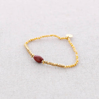 Elastic Steel Bracelet with Stones: Orange - Shells Cafe | Shells Little Shop