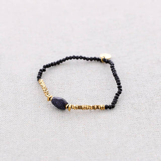 Elastic Steel Bracelet with Stones: Orange - Shells Cafe | Shells Little Shop