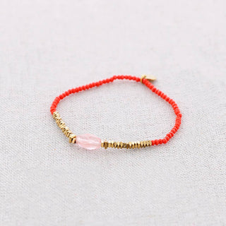 Elastic Steel Bracelet with Stones: Orange - Shells Cafe | Shells Little Shop