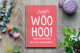 Woohoo Congratulations Card - 5 x 7 Engagement card.