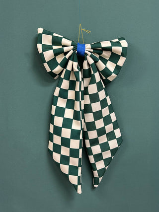 Cooopz Bow – Checkered Loop Canvas | Verdure (Green/White) 25cm