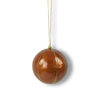 X-Mas Ball Cap Stripes W.Gold 6 cm: White