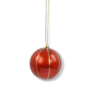 X-Mas Ball Cap Stripes W.Gold 6 cm: White