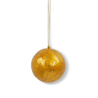 X-Mas Ball Cap Dots W.gold 6 cm: Magenta