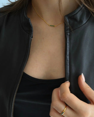 Lines & Current 'GREEN ALCHEMY' BAR NECKLACE'