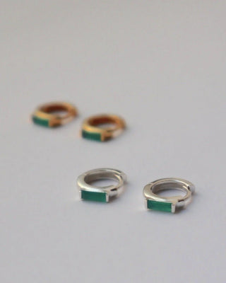 Lines & Current   'Green Alchemy' Huggies - Gold plated