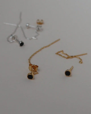 Lines & Current 'Mona' Thread Earrings - Silver